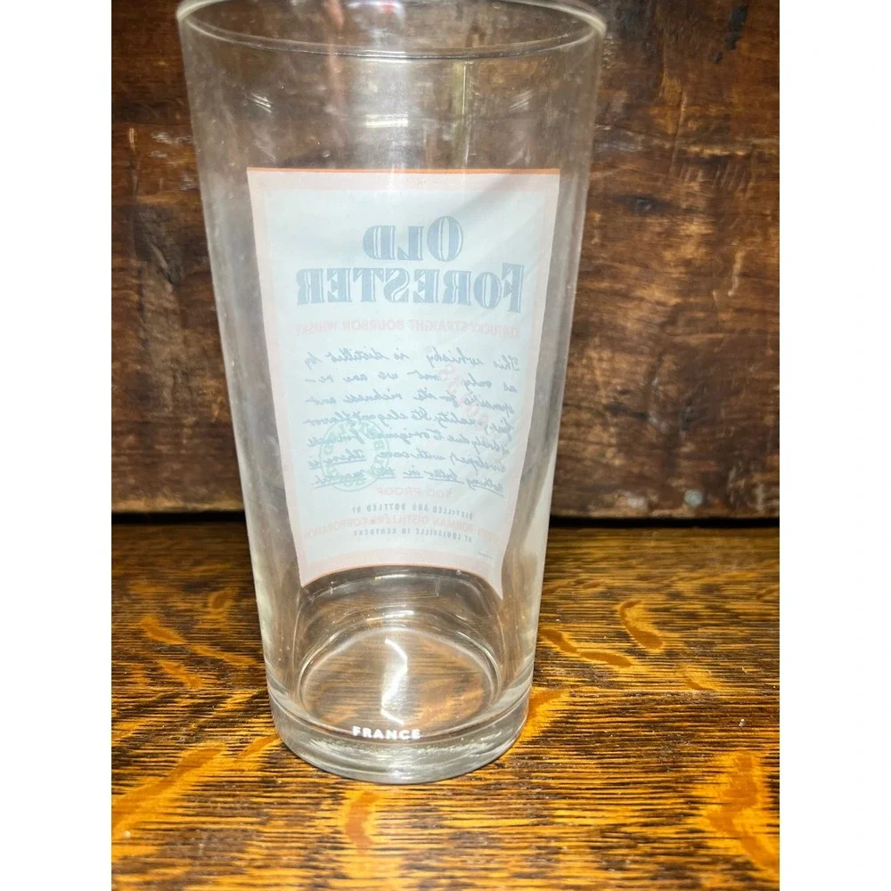 Vintage IW Harper & Old Forester Bourbon Whiskey Glasses Set of 2 France Barware